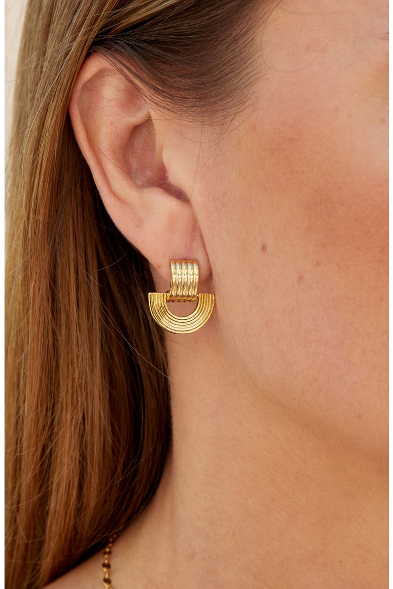 Textured Drop Earrings, Alternate, color, GOLD