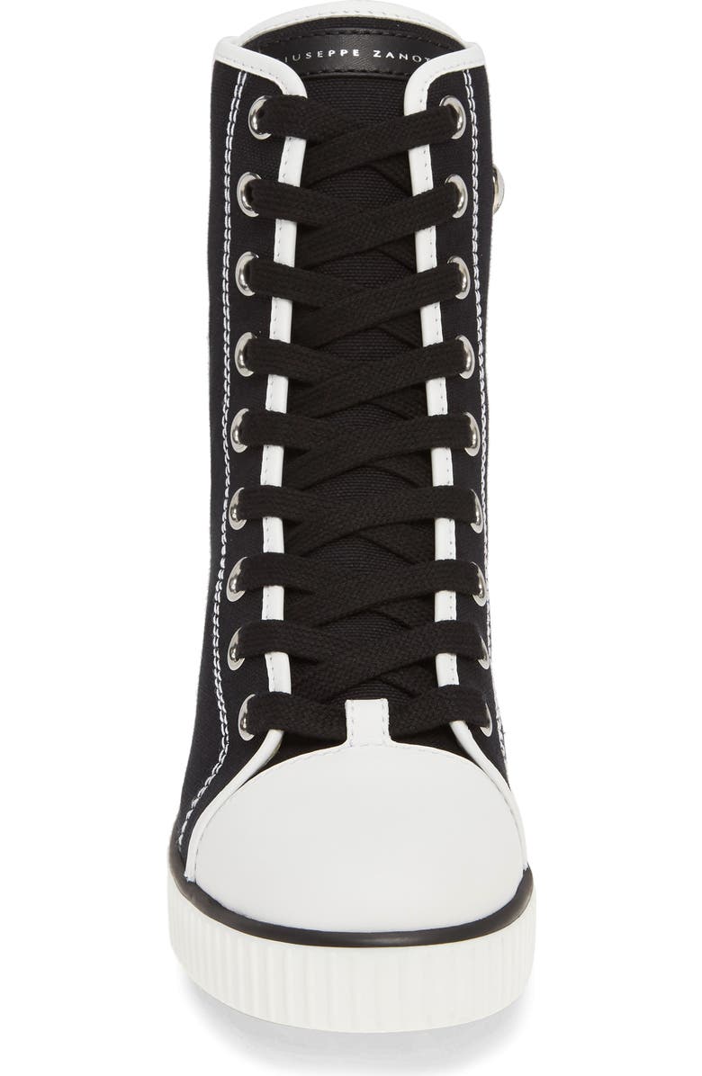 Giuseppe Zanotti Sneaker Bootie, Alternate, color, Black/ White