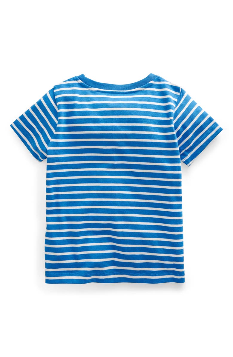 Mini Boden Kids' Stripe 3D Floral Rainbow Cotton Graphic T-Shirt, Alternate, color,