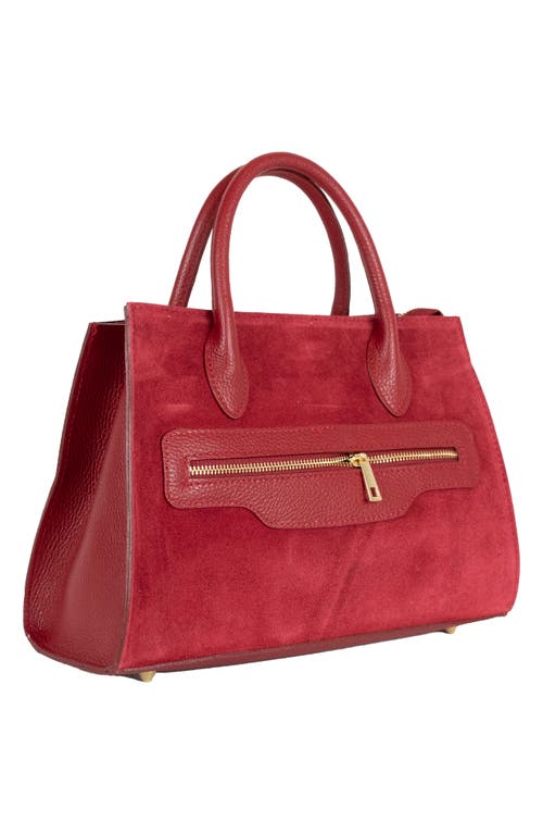 Persaman New York Renata 18 Suede Tote In Red
