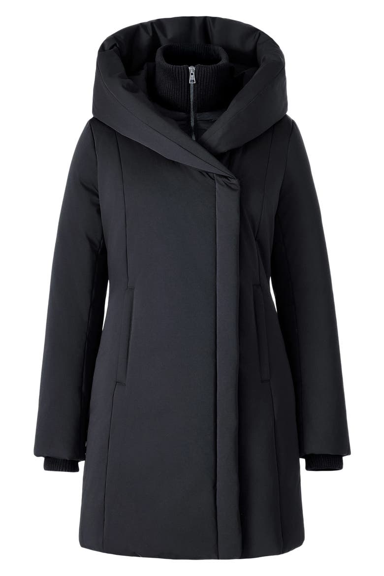 Camelia Water Repellent 700 Fill Power Down Coat, Alternate, color, BLACK