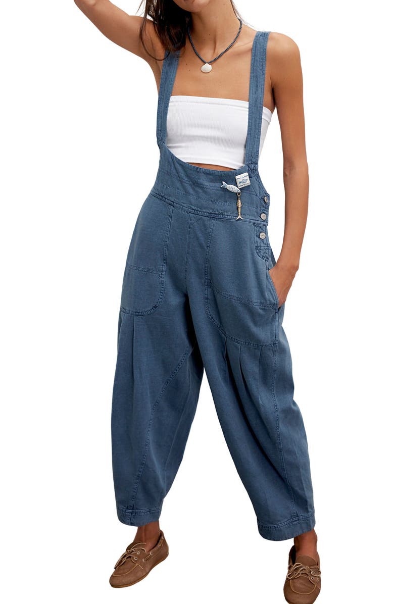 Free People Felix Tapered Overalls, Main, color, Flint Stone