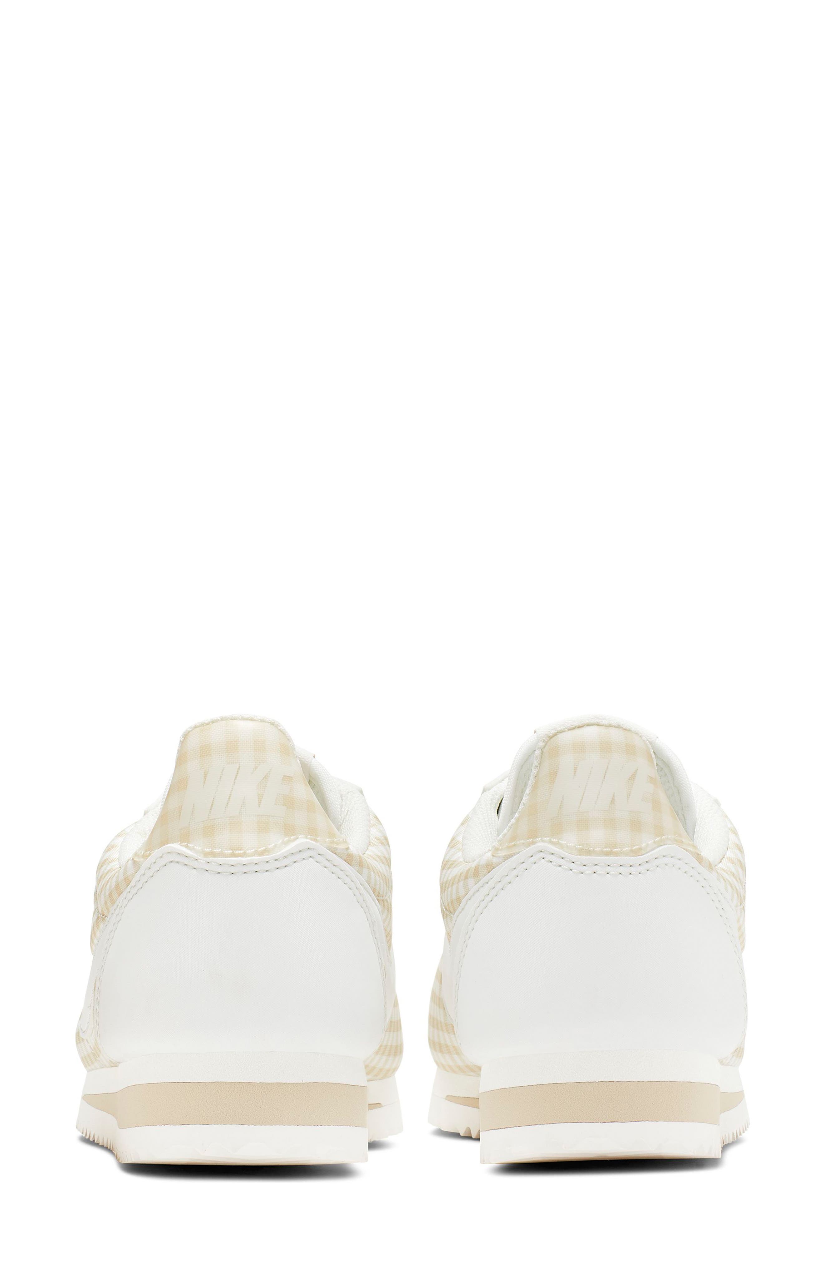 Classic Cortez QS Gingham Sneaker, Alternate, color, SUMMIT WHITE/ WHITE-DESERT