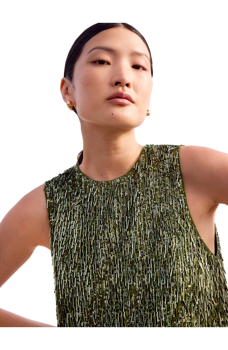 Ro&Zo Nina Drop Sequin Shift Dress, Alternate, color, Green