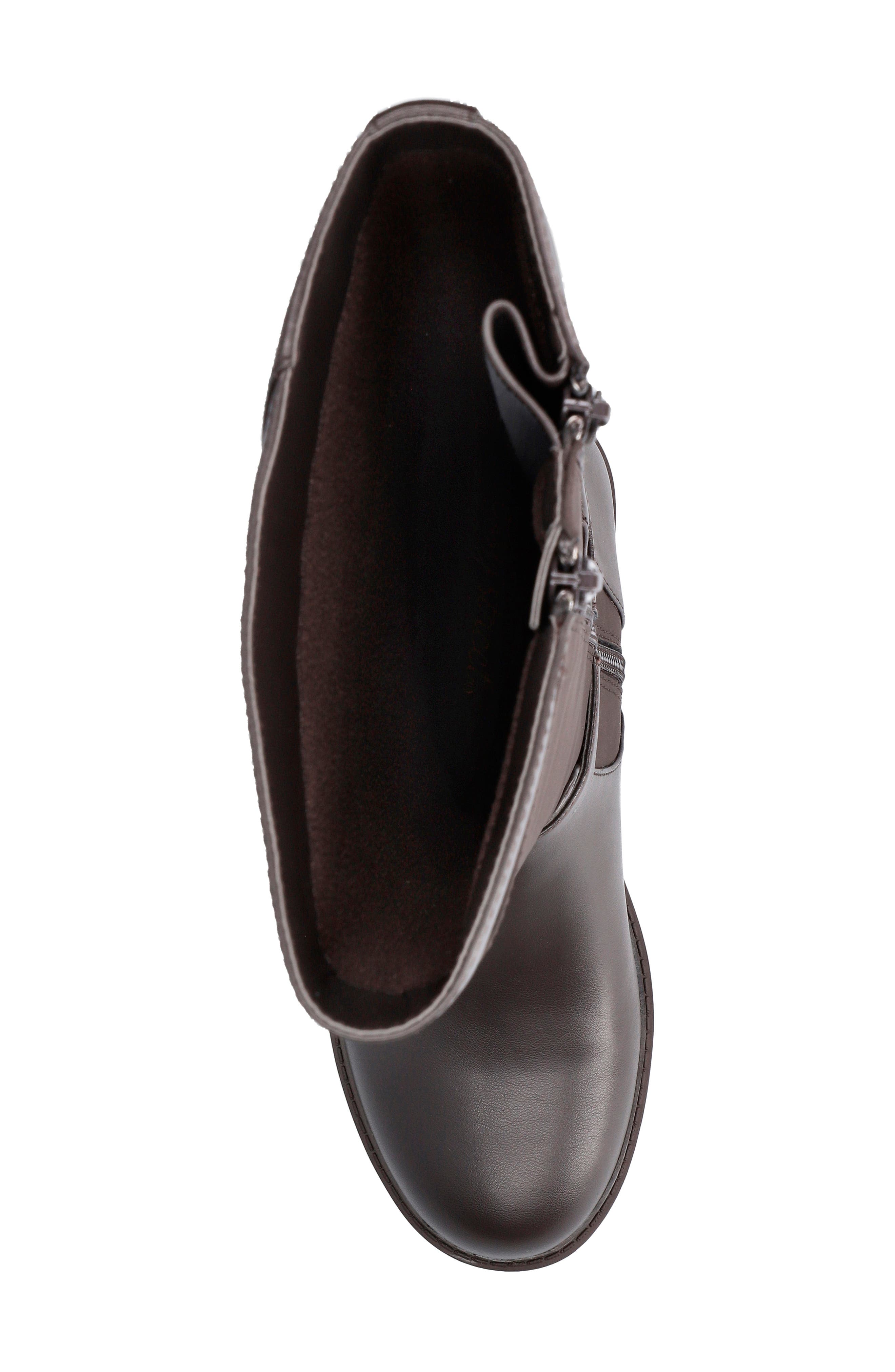 EASY STREET Erica Mixed Media Equestrian Boot, Alternate, color, Brown