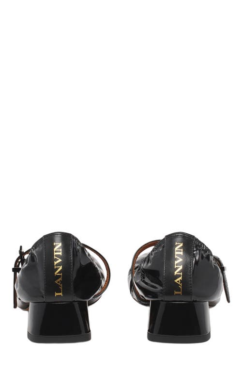 Lanvin Heeled Mary Jane In Glossy Leather In Black