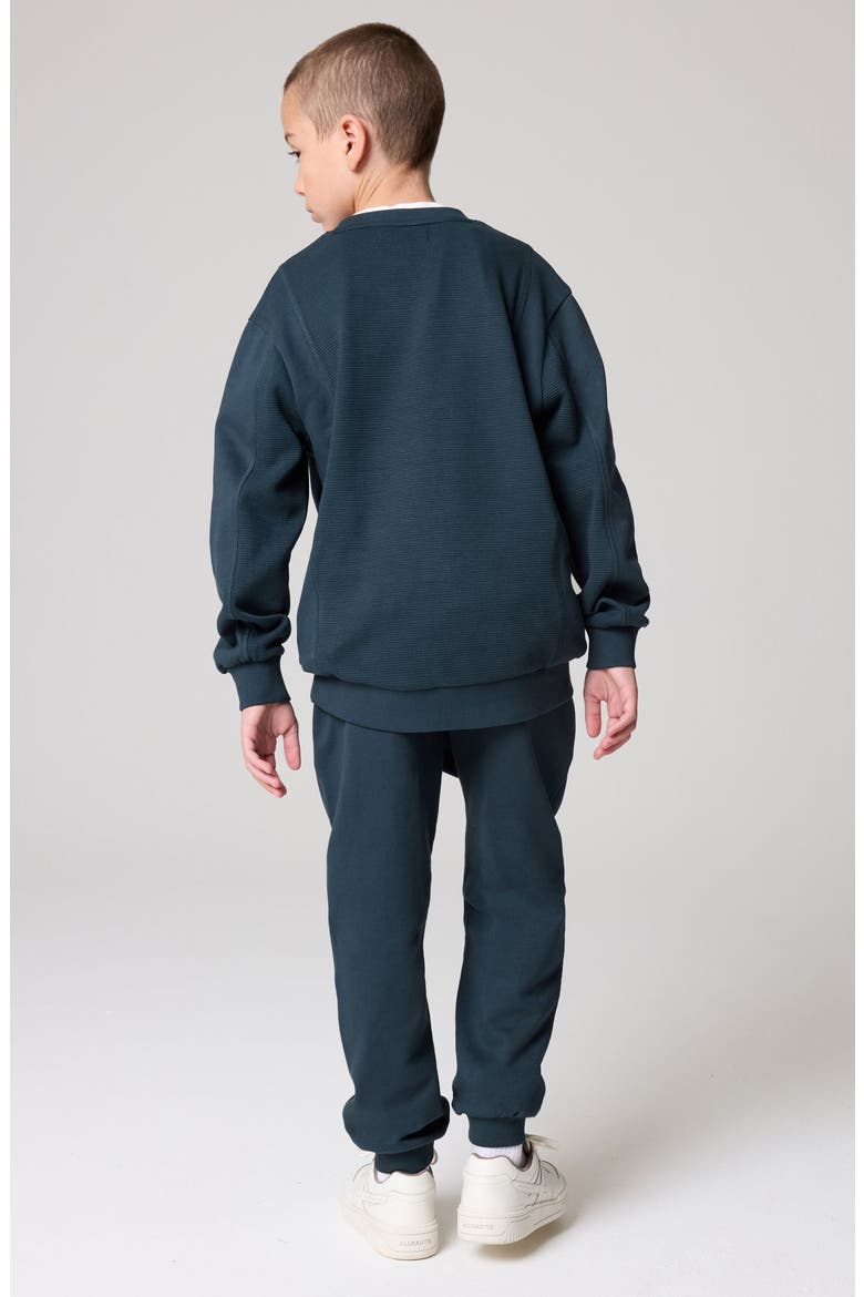 Kids' Waffle Knit Sweatshirt & Joggers Set, Alternate, color, NAVY