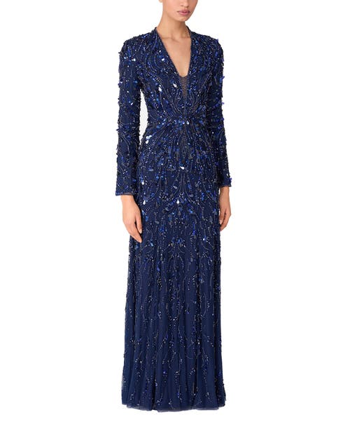 Jenny Packham Kaia Gown In Blue