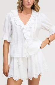 Sam Edelman Flounce Ruffle Cotton Top