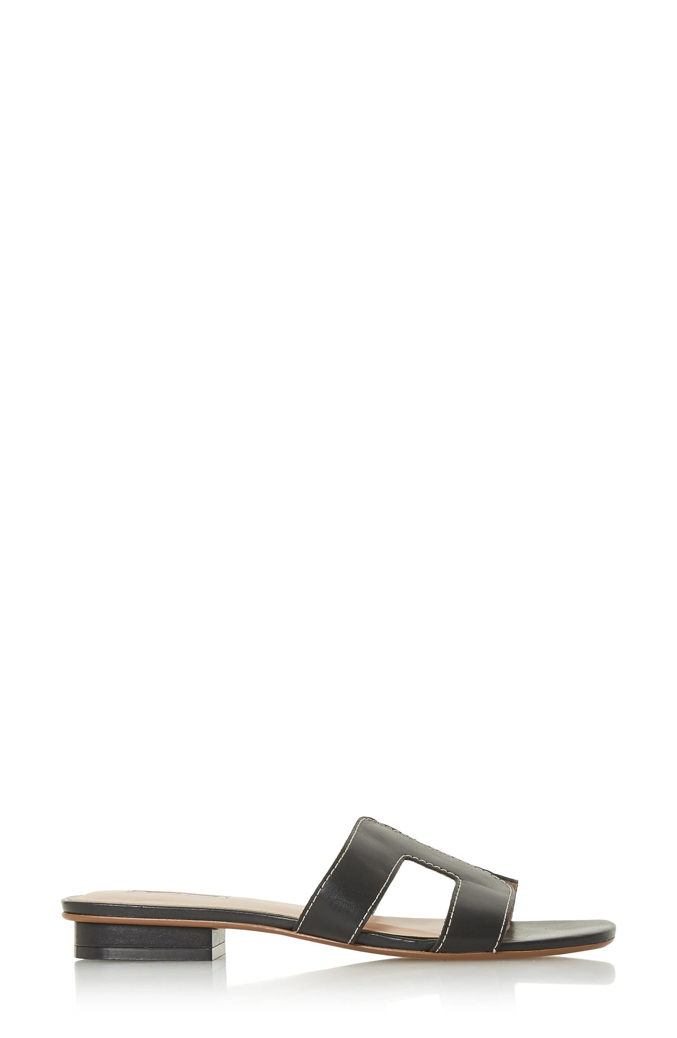 Dune London Loupe Slide Sandal, Alternate, color, Black