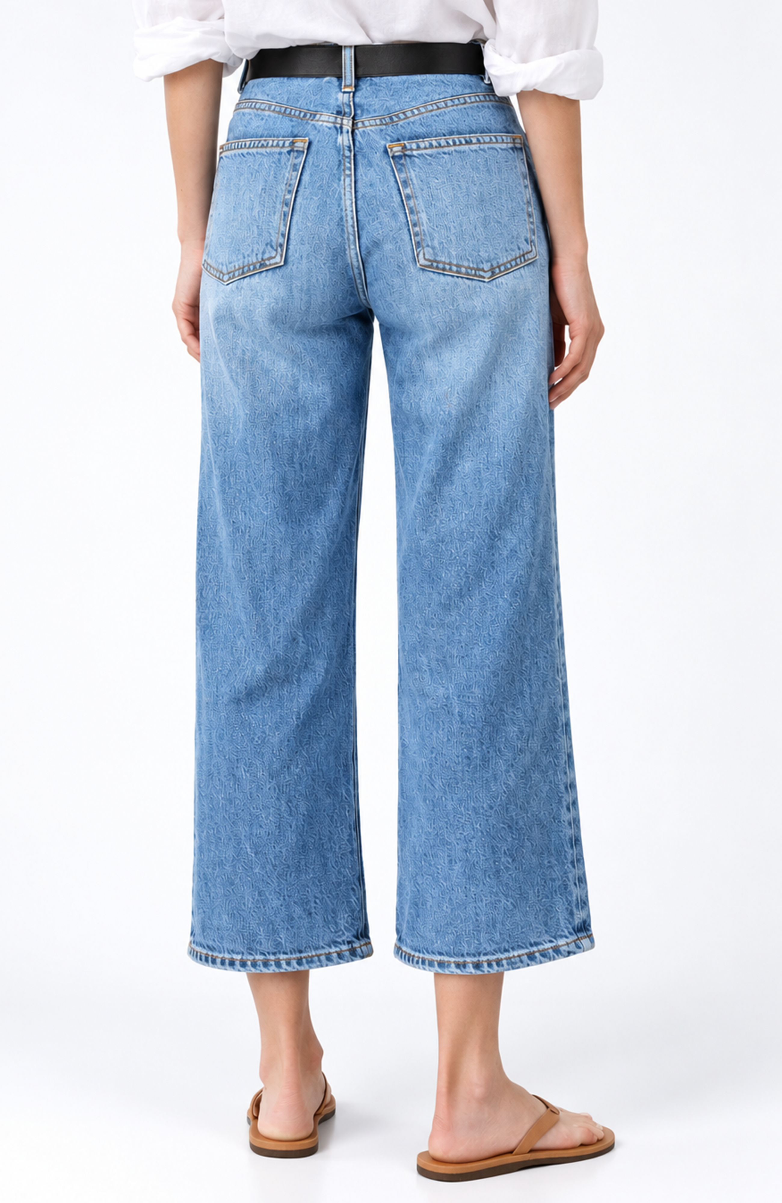 Fidelity Denim Cruz Crop High Relaxed Wide Pants (Women) | Nordstrom