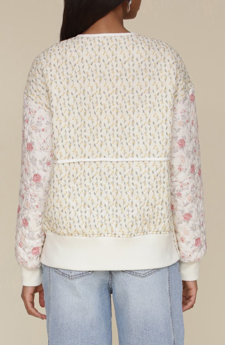 Avec Les Filles Floral Quilted Jacket, Alternate, color, White Pink Yellow