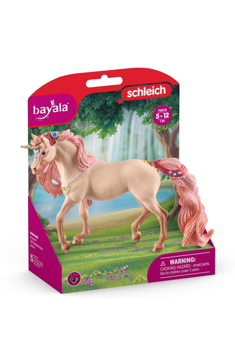 Schleich Bayala Decorated Unicorn Mare, Collectible Figurine, Plastic, Pink, Kids, Alternate, color, Multicolored