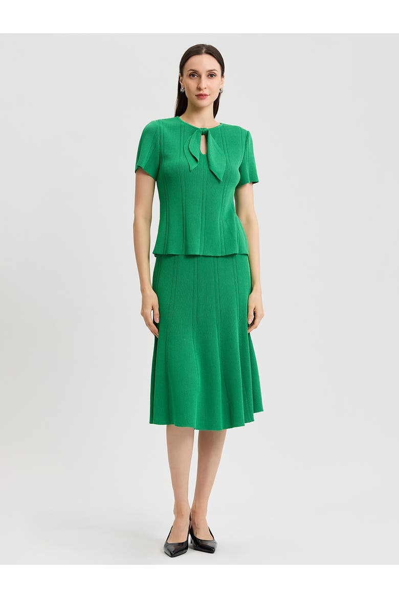 Flared Tonal Soft Knit Skirt, Alternate, color, Clover Field
