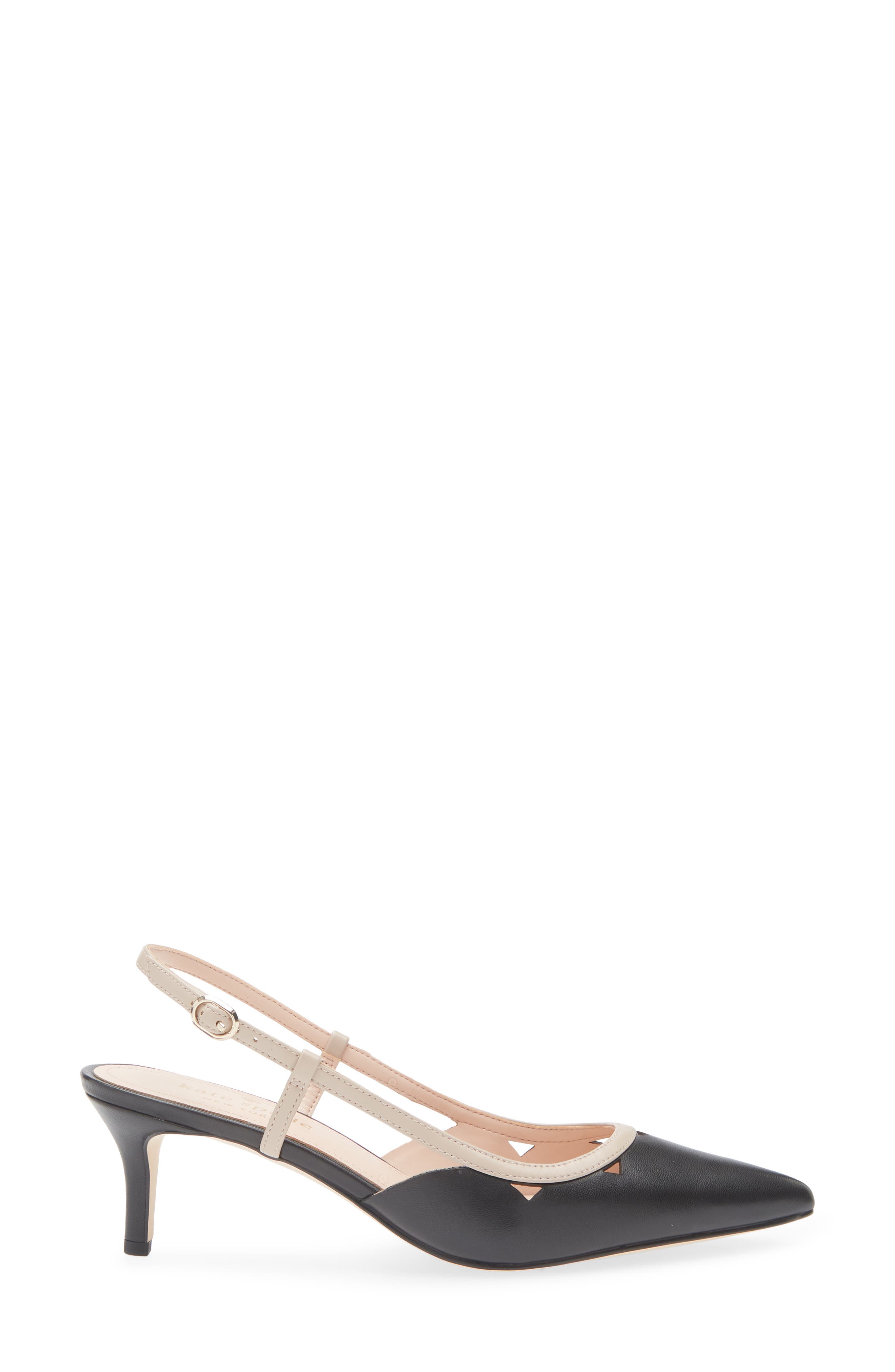 Kate Spade New York Veyda Slingback Kitten Heel Pump, Alternate, color, Black/Warm Beige