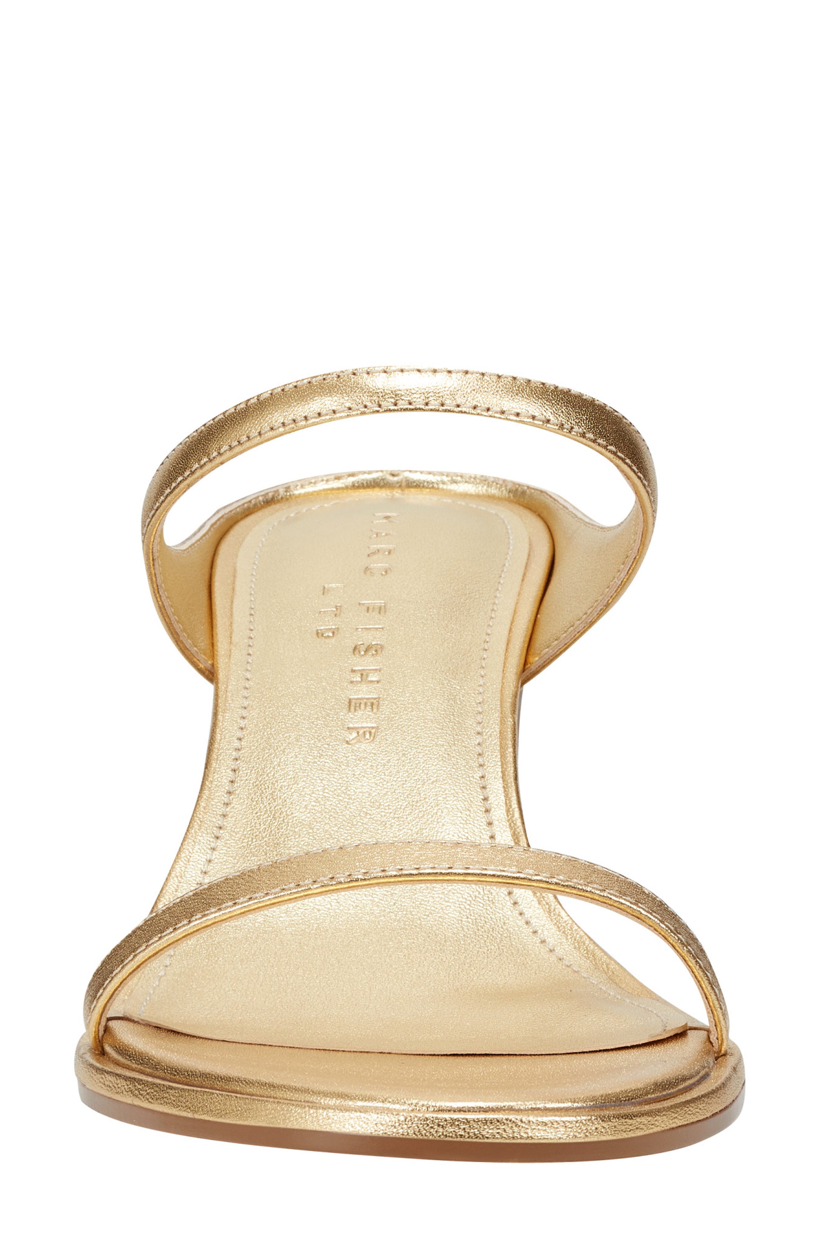 Alonde Slide Sandal, Alternate, color, GOLD LEATHER