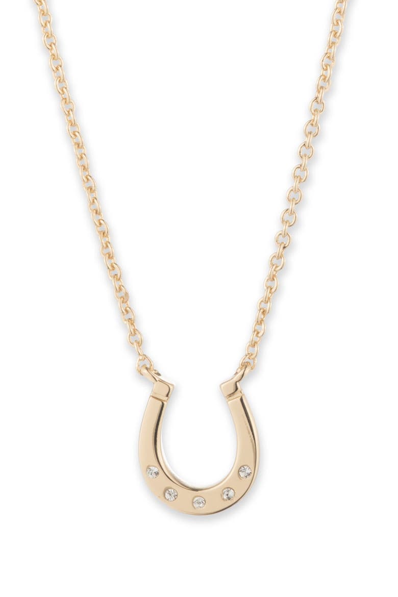 Horseshoe Pendant Necklace, Main, color, GOLD