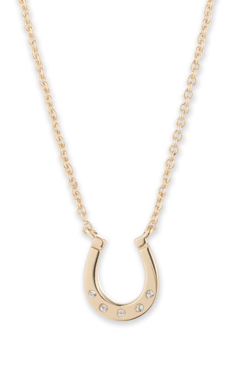 Lauren Ralph Lauren Horseshoe Pendant Necklace, Main, color, Gold