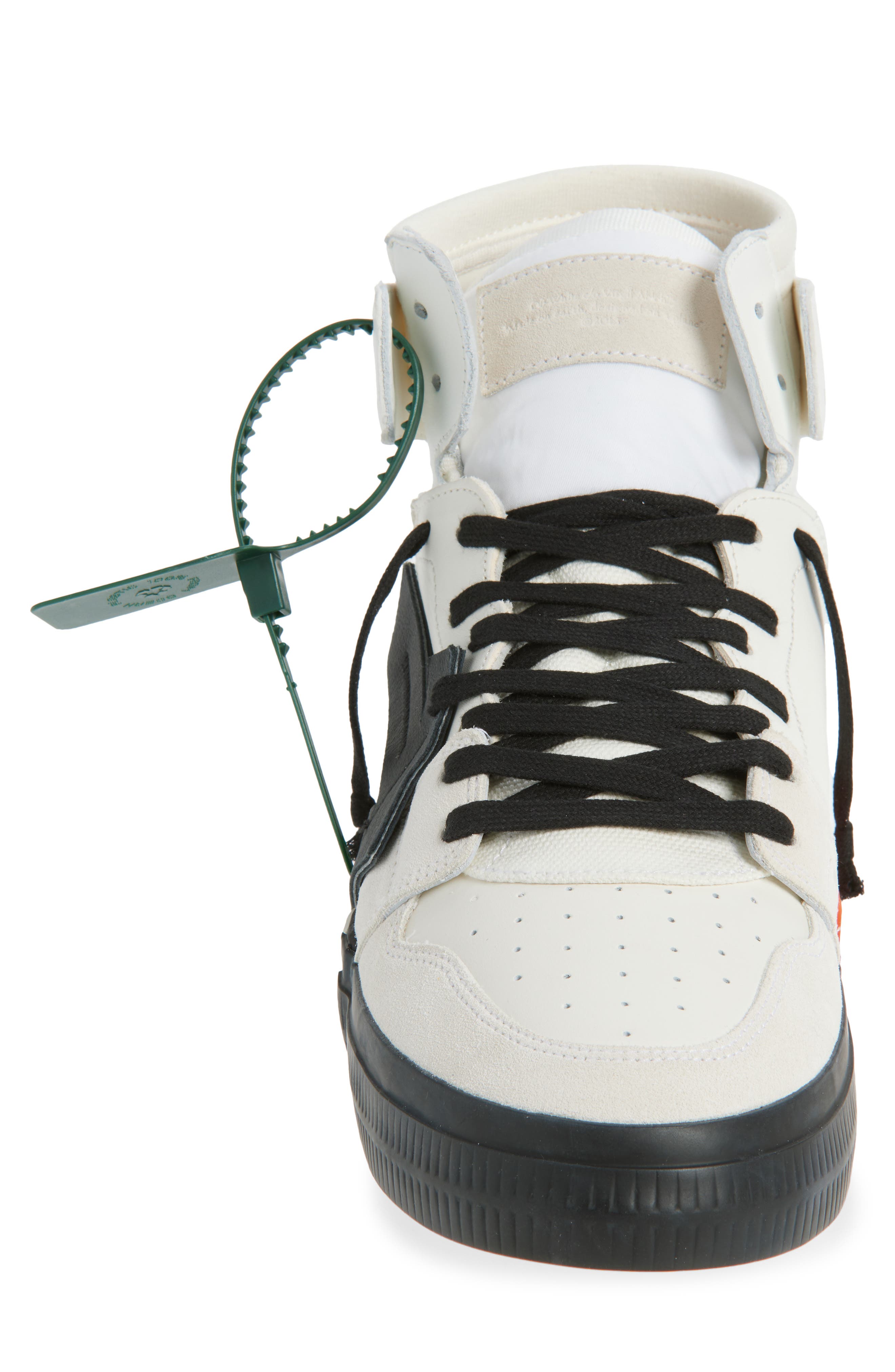 Off-White High Top Vulcanized Leather Sneaker, Alternate, color, 