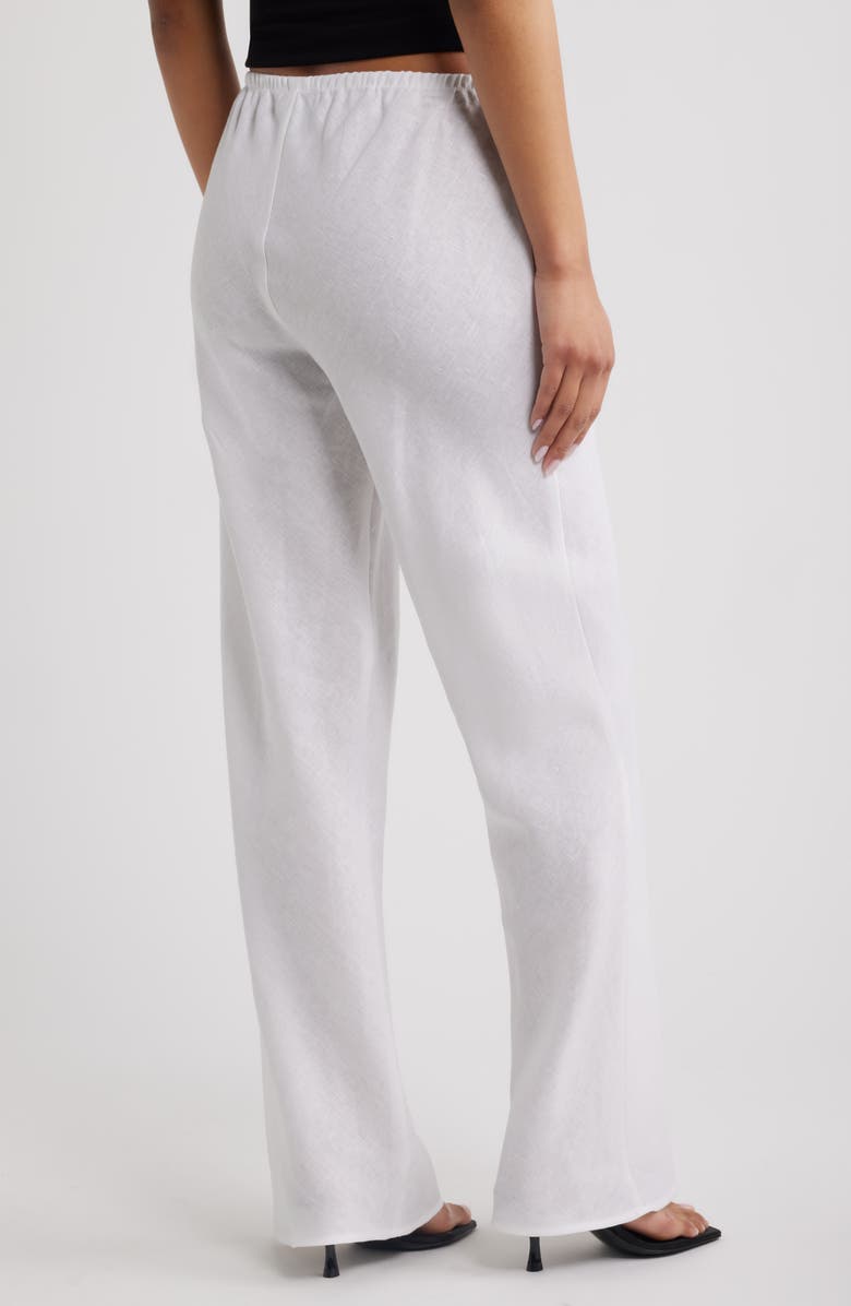 Reformation Gale High Waist Linen Pants, Alternate, color, White