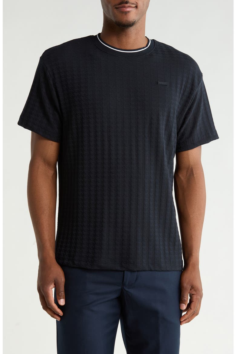 Tipped Knit T-Shirt, Main, color, NAVY