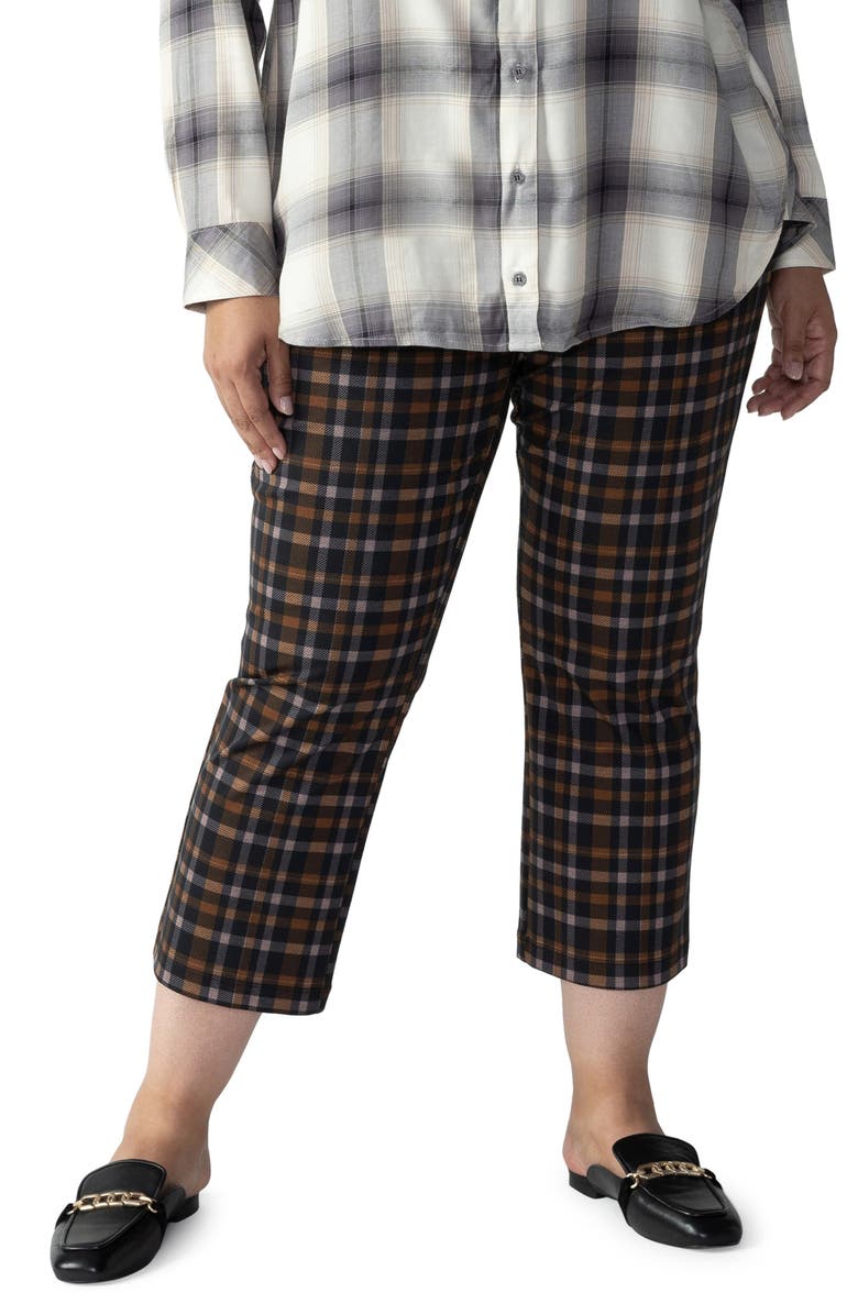 Sanctuary Carnaby Kick Plaid Crop Straight Leg Pants, Main, color,