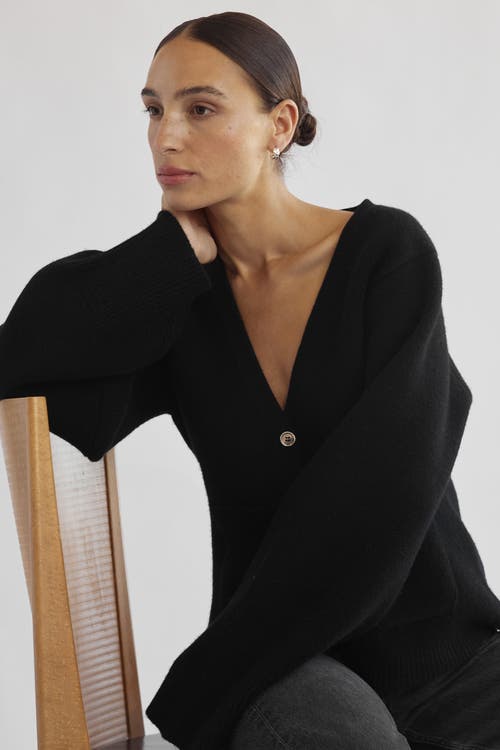 Almina Concept V Neck Cardigan In Black