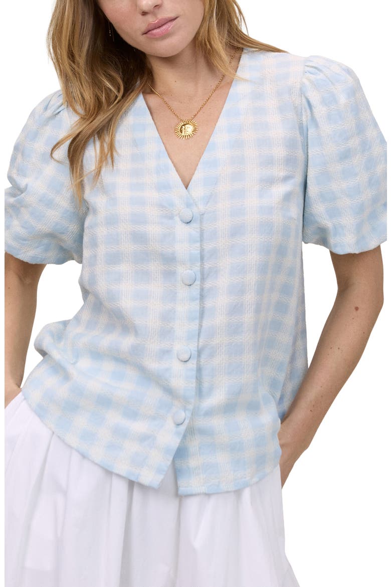 Brooke Puff Sleeve Top, Alternate, color, BLUE