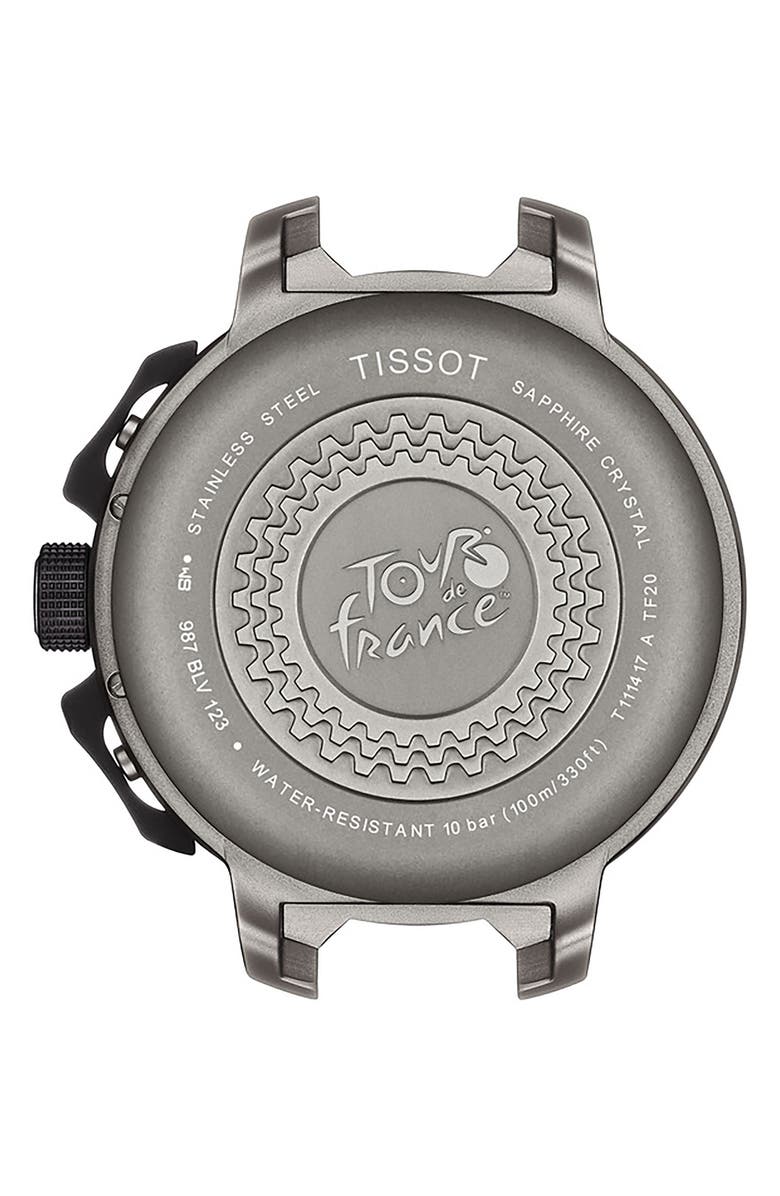 Tissot T-Race Cycling Tour de France 2020 Chronograph Silicone Strap Watch, 44mm, Alternate, color, 