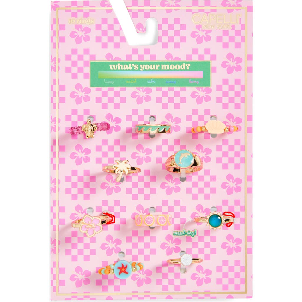 Shop Capelli New York Kids' 10-pack Assorted Seashell Ring Set