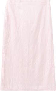 MANGO Metallic Satin Midi Skirt