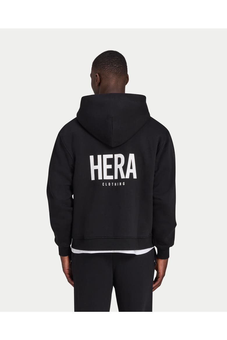 Staple Relaxed Fit Zip Up Hoodie, Alternate, color, Black