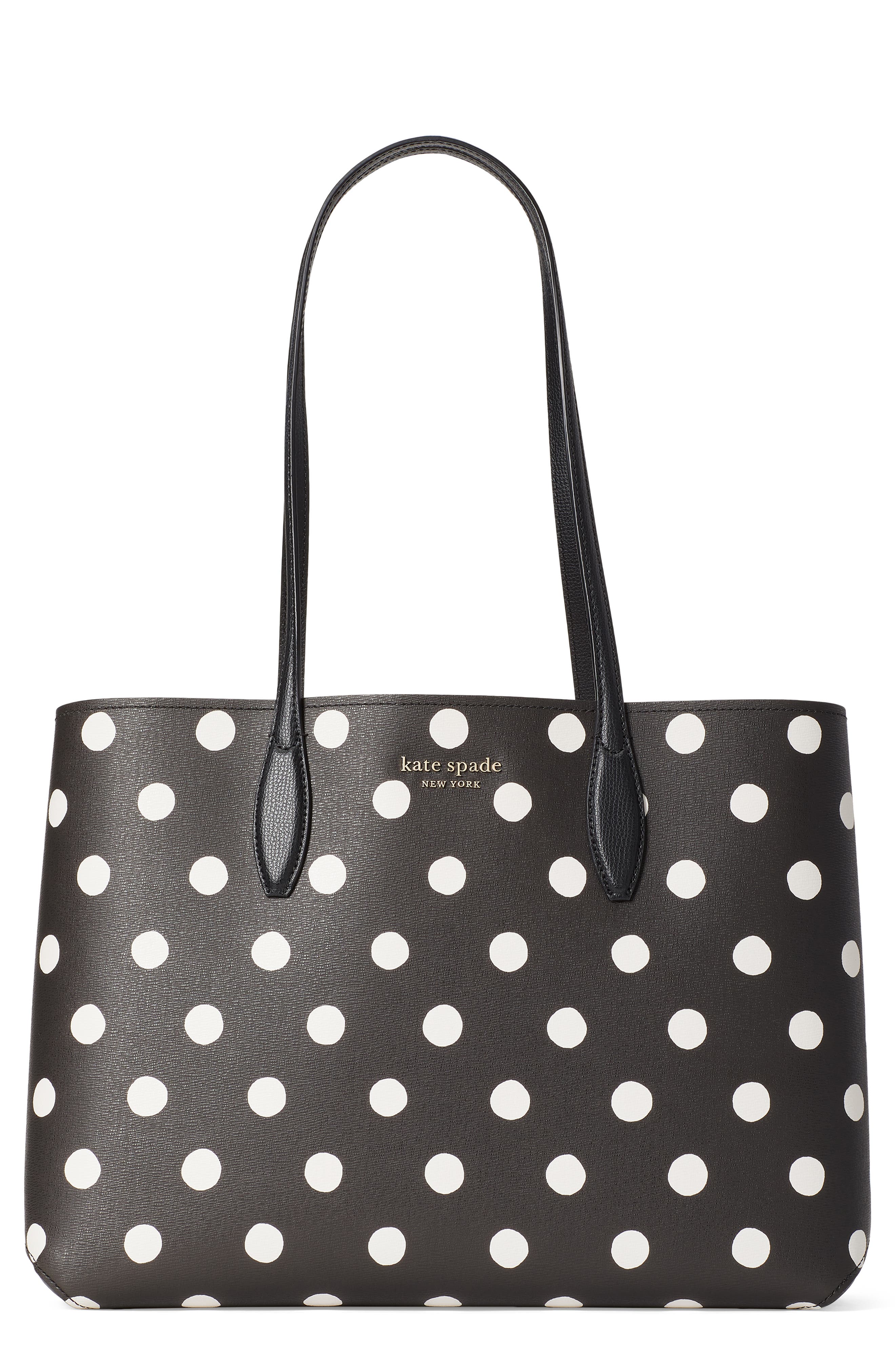 Kate Spade New York all day sunshine dot large coated canvas tote, Main, color, 