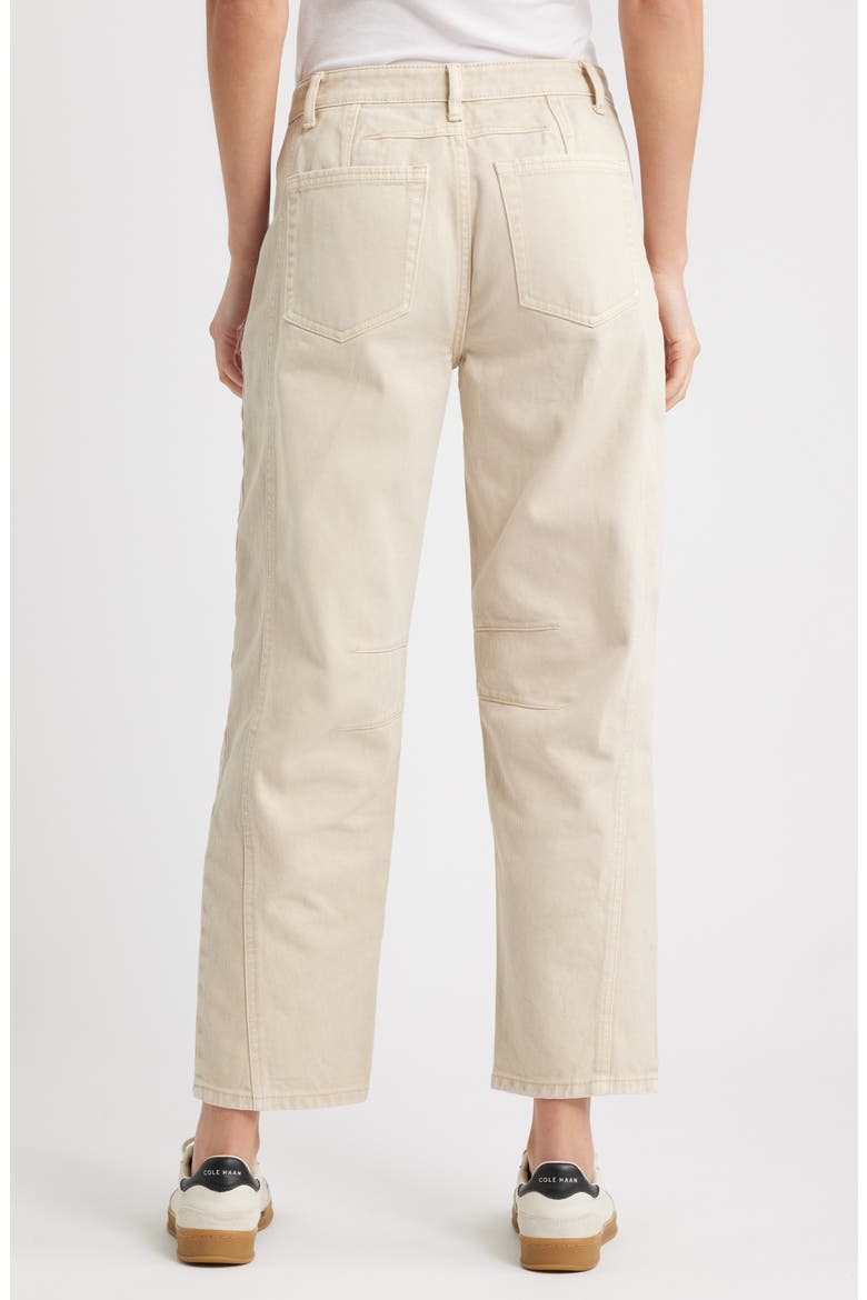 High Waist Ankle Barrel Jeans, Alternate, color, BONE WHITE