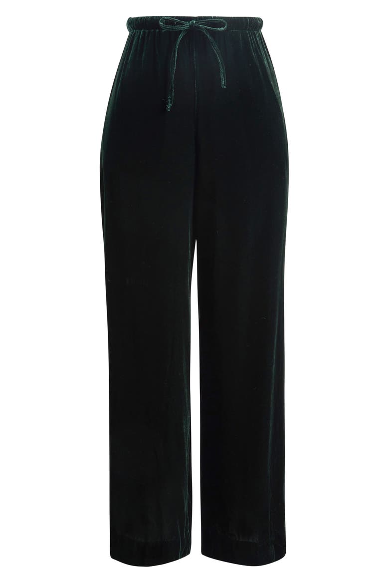Bella Velvet Drawstring Pants, Alternate, color, EMERALD