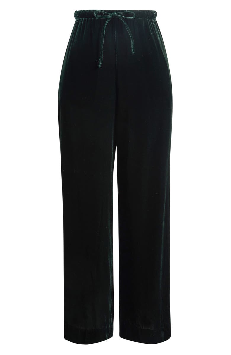Marine Layer Bella Velvet Drawstring Pants, Alternate, color, Emerald