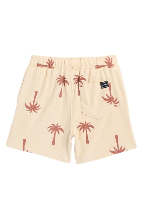 Volcom Kids' Terry Short Sleeve Button-up Shirt & Shorts In Stone