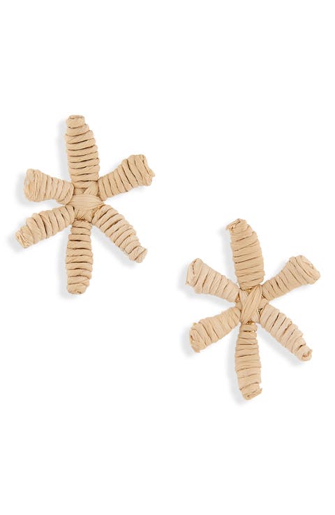 Raffia Floral Stud Earrings