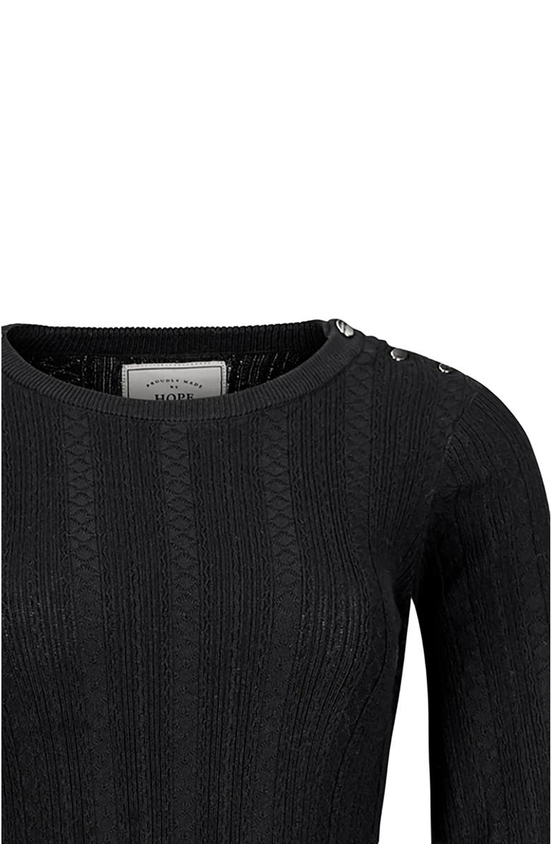 Hope & Henry Women's Organic Fancy Sweater Dress, Alternate, color, Black Cable Bodice