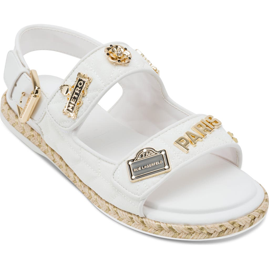 Karl Lagerfeld Paris Charlay Rue Pins Slingback Sandal In Bright White