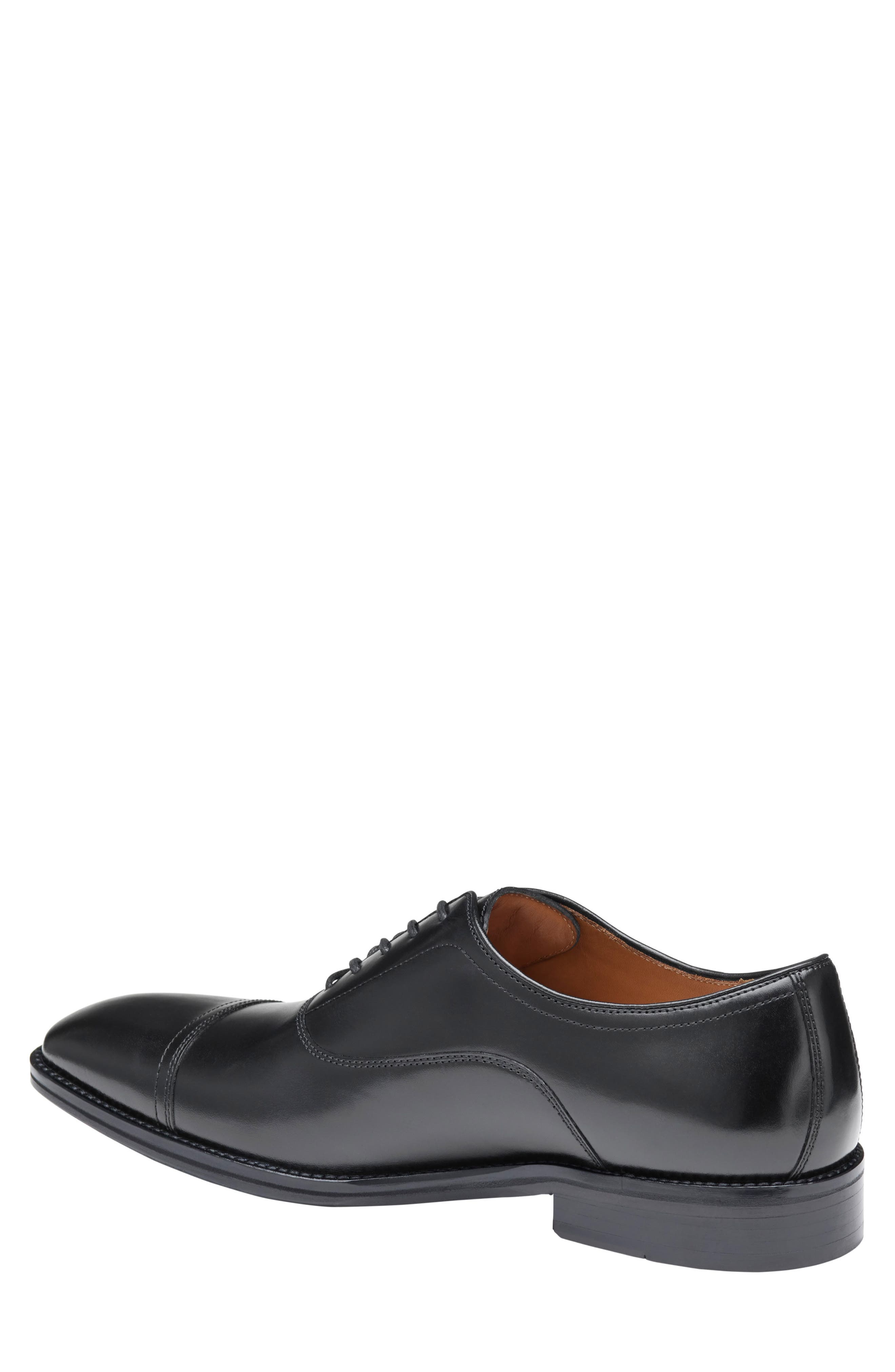 Johnston & Murphy Sullivan Cap Toe Oxford, Alternate, color, Black Italian Calfskin