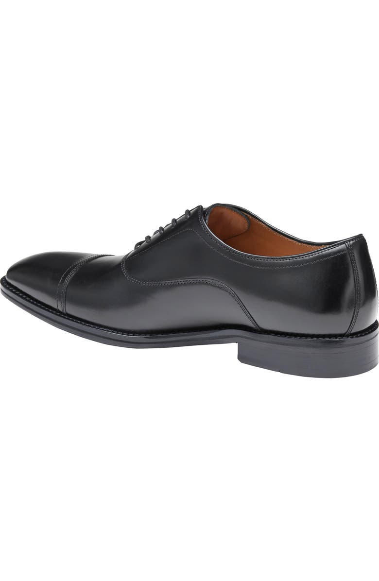 Johnston & Murphy Sullivan Cap Toe Oxford, Alternate, color, Black Italian Calfskin