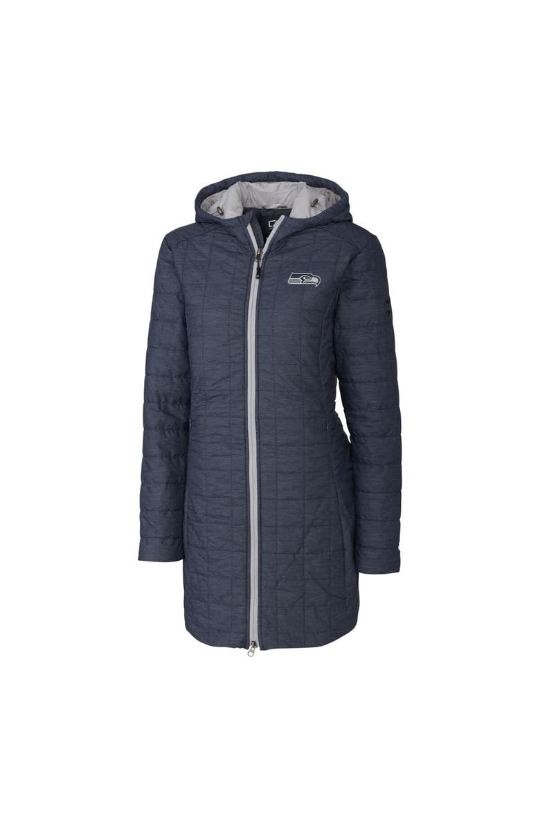 Cutter & Buck Women's Cutter & Buck Heather Navy Seattle Seahawks Rainier Primaloft Eco Hooded Long Lightweight Coat, Alternate, color, 