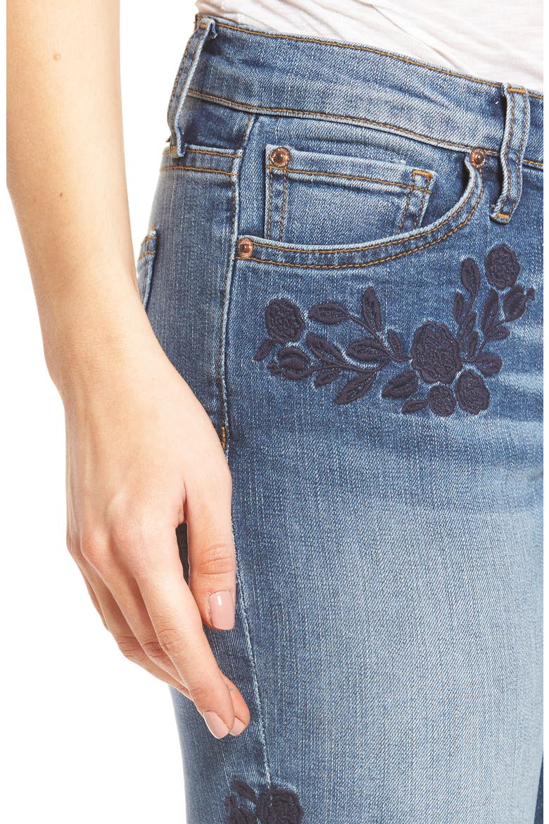 Lola Embroidered Ankle Jeans, Alternate, color, BOOGALOO