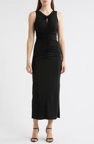 BOSS Emberla Ruched Stretch Jersey Dress