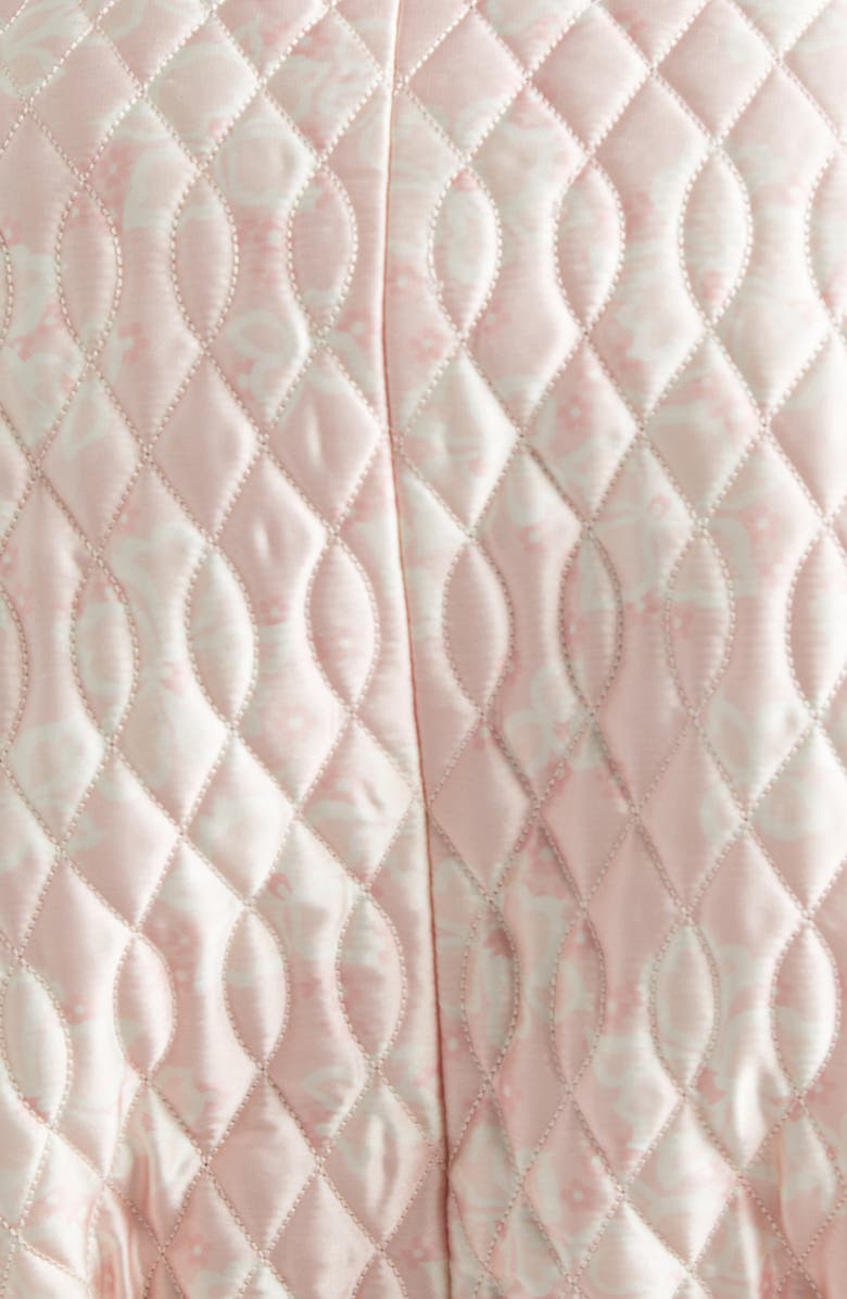 Simone Rocha Quilted Floral Offset Fragment Collar Jacket, Alternate, color, Pink/ Brown/ Pearl/ Clear