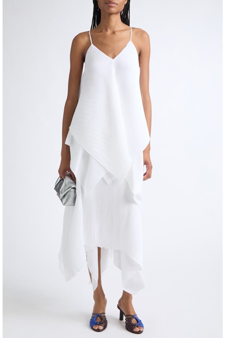 Pleated Handkerchief Hem Camisole, Alternate, color, WHITE