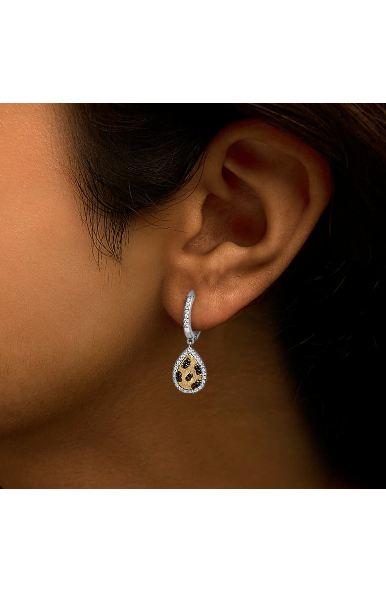 Haus of Brilliance 10K Yellow Gold Plated Sterling Silver 1/3 Cttw Multi Color Diamond Pear Shape Dangle Earrings, Alternate, color, Silver