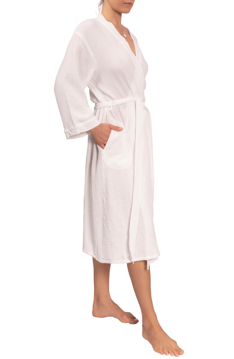 Everyday Ritual Nora Cotton Gauze Robe, Alternate, color, White