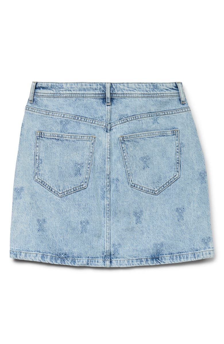 VERO MODA Embroidered Bow Denim Miniskirt, Alternate, color,